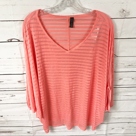 Lane Bryant Tops - NWT Lane Bryant Striped Sheer Top